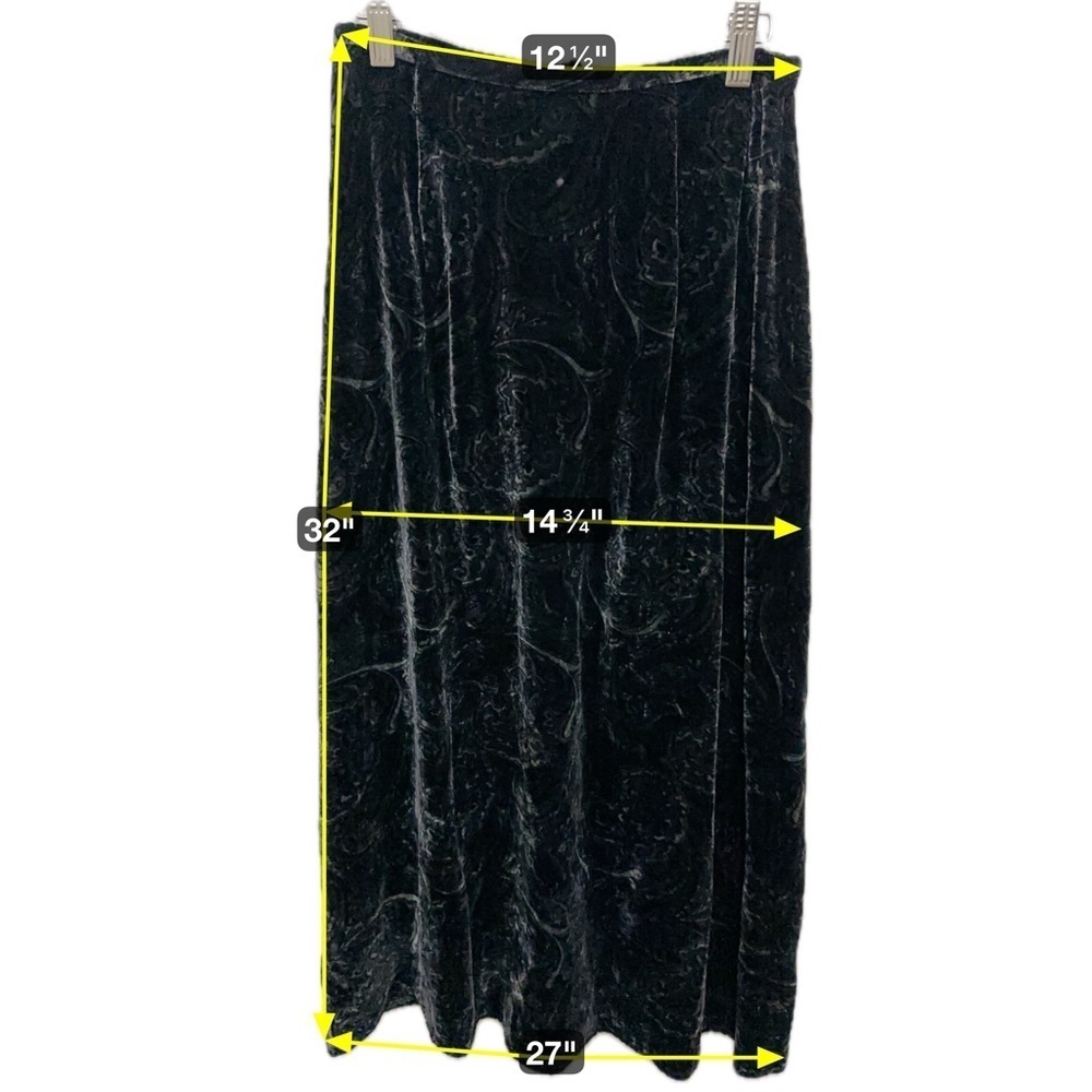 088 Talbots | EUC Vintage 90s Velvet Skirt Paisley Pattern (Silk Blend,size 2) - Picture 3 of 7